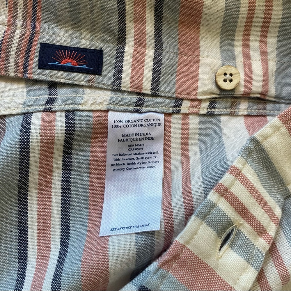 Faherty men’s organic cotton Southwestern short sleeve shirt, XS - Picture 10 of 10